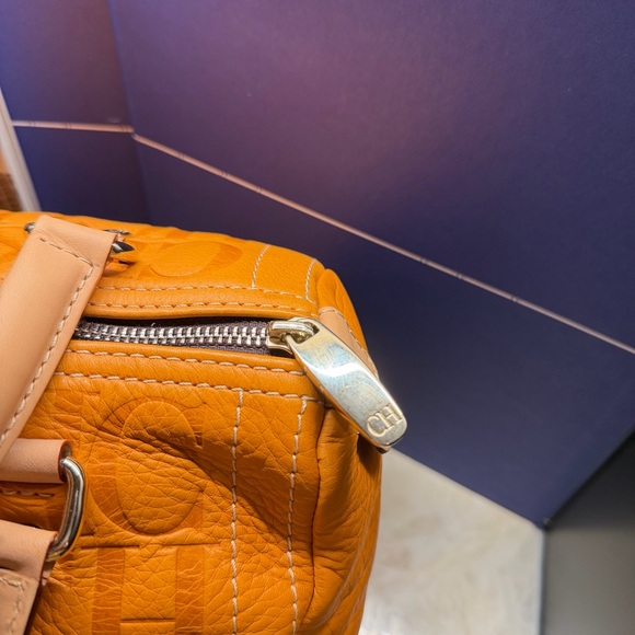 Carolina Herrera Orange CH Embossed Bag - Picture 2 of 15